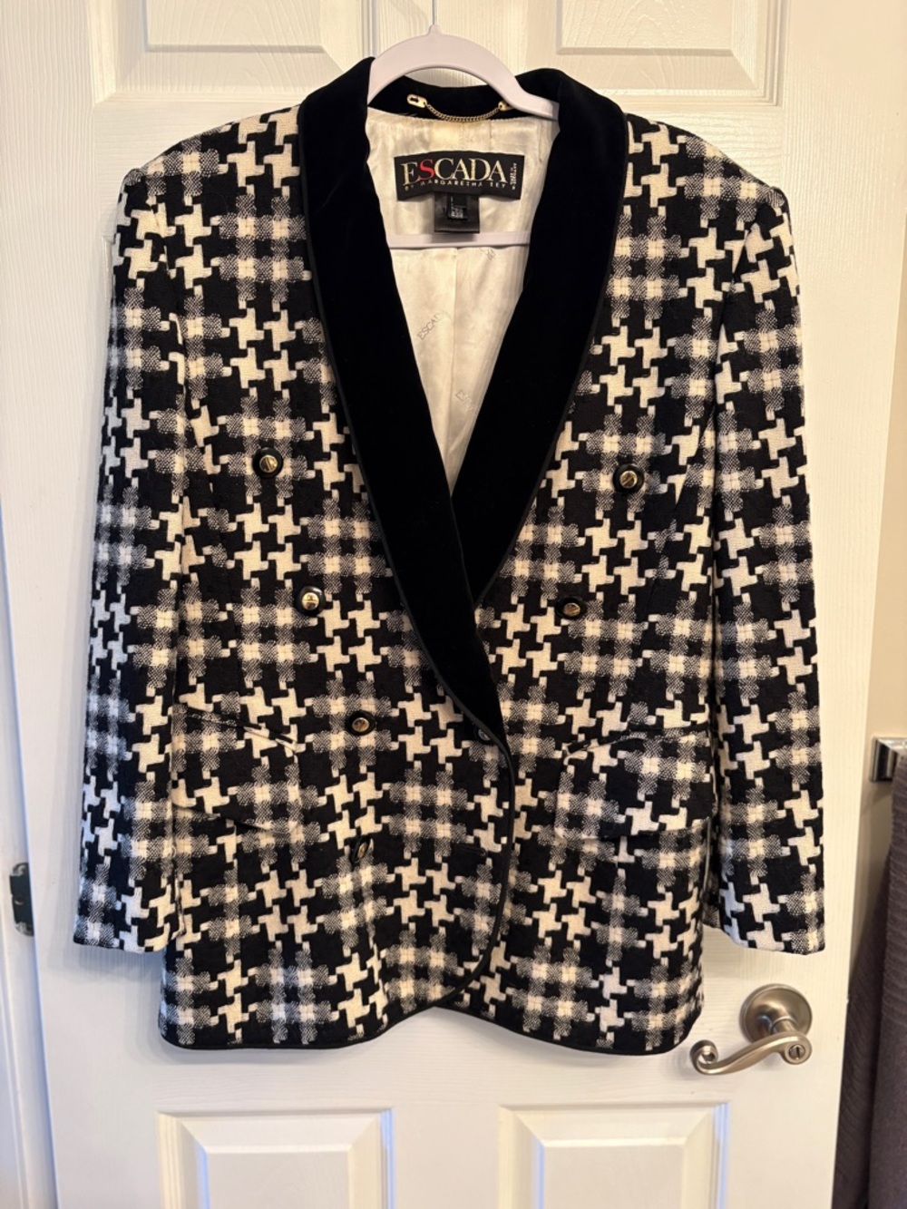 Escada Houndstooth Wool Blazer
